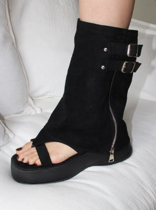 (2-WAY) SUEDE FLIP-FLOP BOOTS